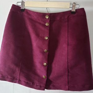 Old Navy Maroon Wine Velvet Miniskirt Size 6